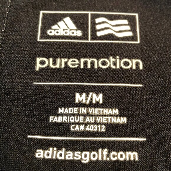 Adidas Golf Pure Motion Long Sleeve Zip-Up + Snap Closure Jacket in Black Sz M - Picture 13 of 15
